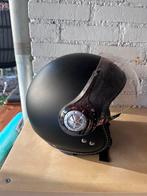 Matzwarte scooterhelm met vizier, Fietsen en Brommers, Brommerhelmen, Ophalen, Gebruikt, Medium