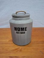 Grijze Landelijke Voorraadpot – Craquelé Look, Huis en Inrichting, Keuken | Potten en Pannen, Ophalen of Verzenden, Zo goed als nieuw