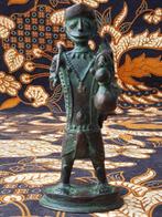 Prachtig antiek jager beeldje uit India van Naga brons., Ophalen of Verzenden