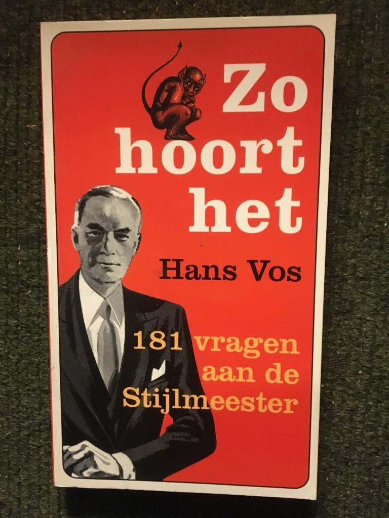Zo hoort het ; door Hans Vos #Stijl #Etiquette #Man, Ophalen of Verzenden, Zo goed als nieuw, Hans Vos