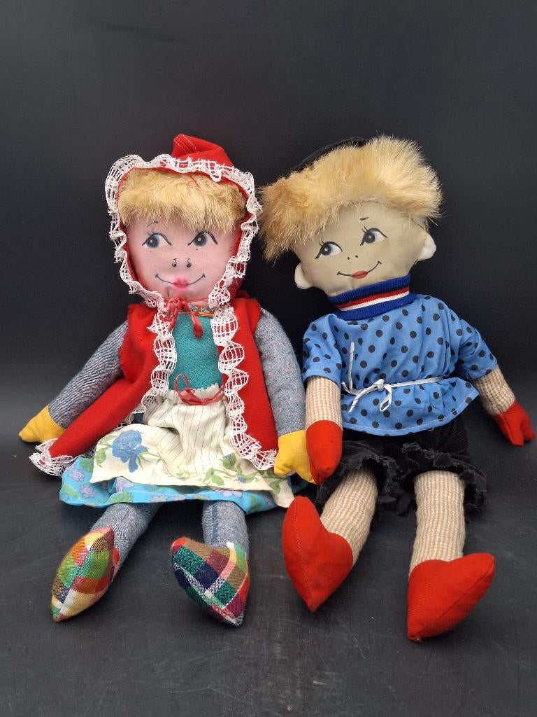 2 lappen poppen, jaren 70, Ophalen of Verzenden