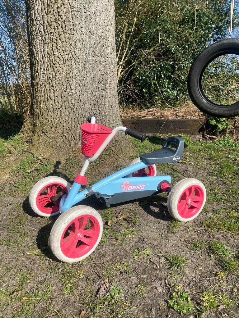 BERG Biky skelter blauw met roze wielen, Kinderen en Baby's, Speelgoed | Buiten | Voertuigen en Loopfietsen, Ophalen, Gebruikt