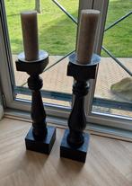 Zwart houten (hoge) kandelaars set van 2, Ophalen, 50 tot 75 cm, Zwart, Zo goed als nieuw