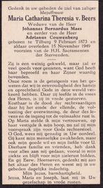 Beers Maria 1873 Tilburg 1949, Ophalen of Verzenden, Bidprentje