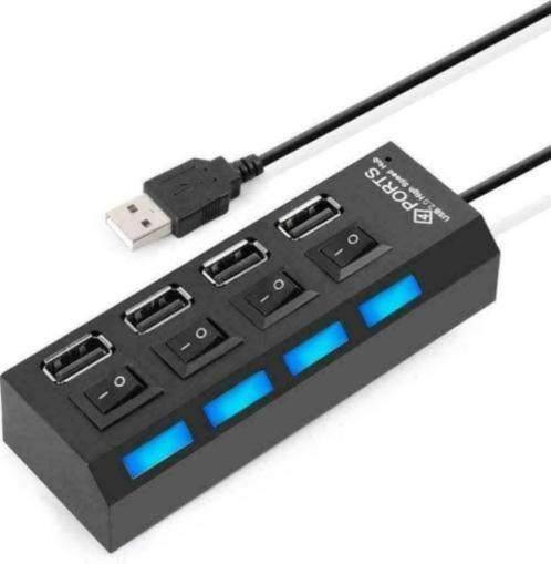 High Speed 4 Ports 2.0 USB Hub - Multi Oplaadadapter, Computers en Software, Dockingstations, Ophalen, Nieuw, USB-hub