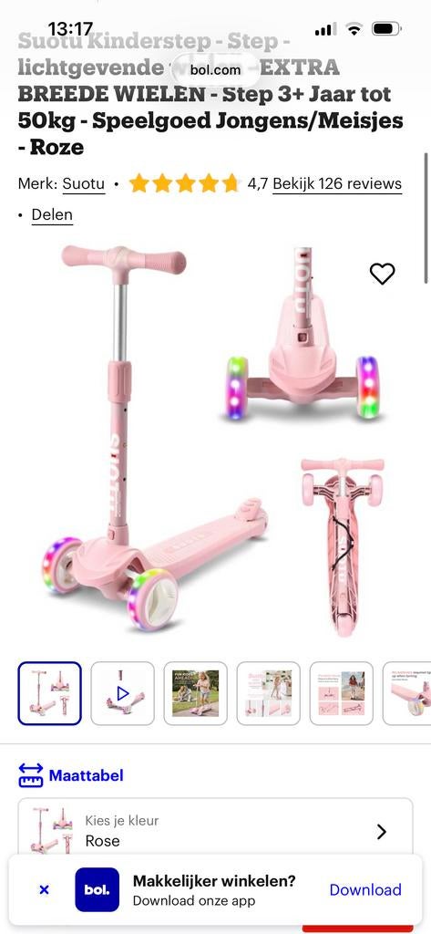 meisjes step met lichtjes in de wielen, Ophalen, Gebruikt, Gewone step