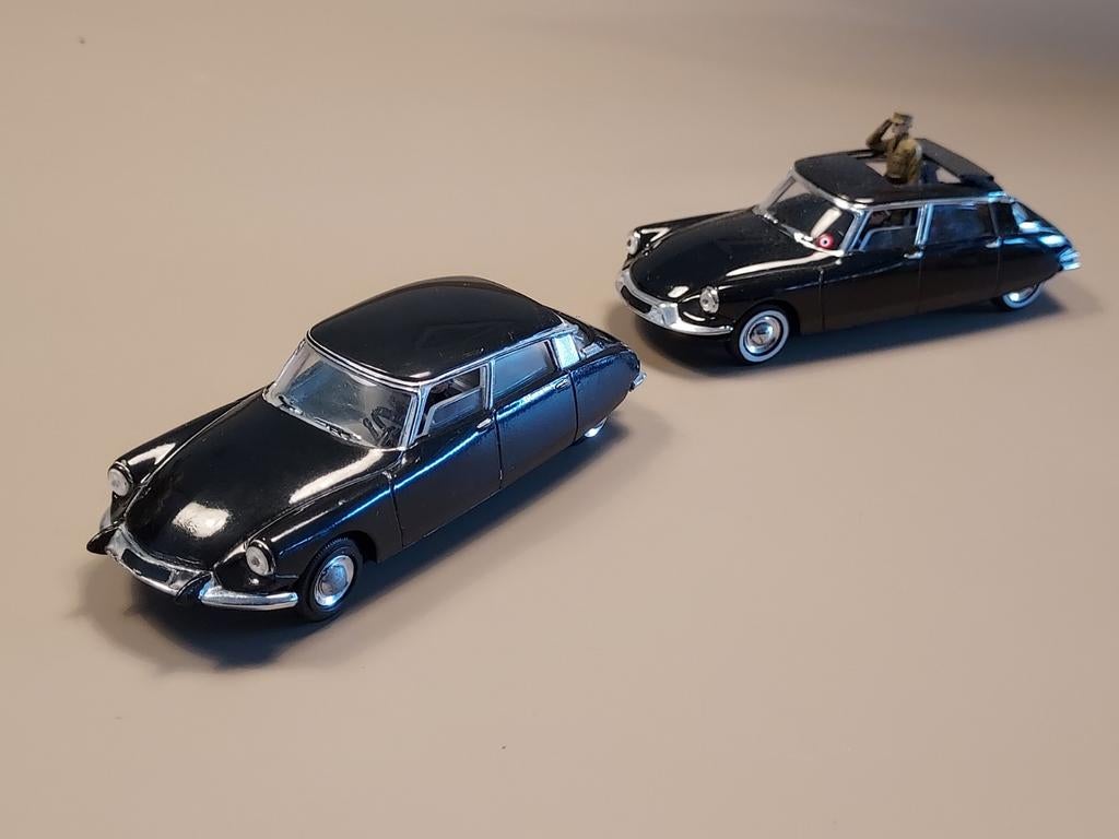 Citroën DS19 set : Présidentielle + volgwagen Solido 1:43, Ophalen of Verzenden, Gebruikt, Auto, Solido