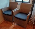 Set van 2 rotan tuinstoelen / lounge set, zgan!, Ophalen, Zo goed als nieuw, Rotan