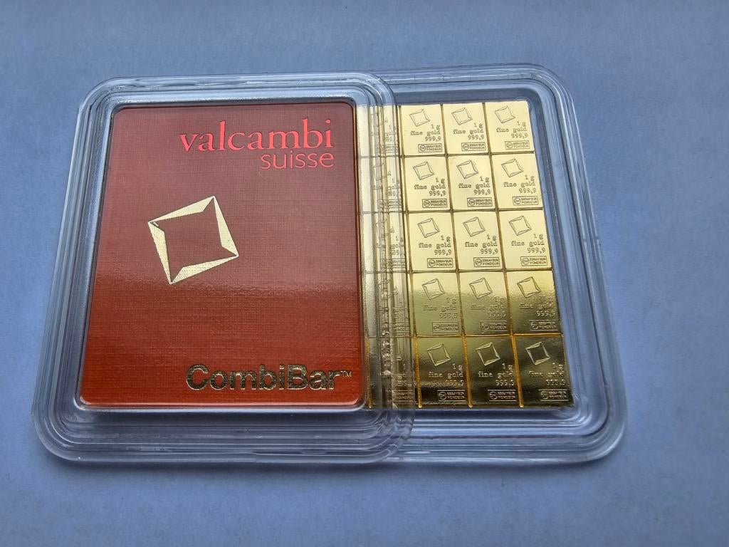 Valcambi Suisse 50g CombiBar Goudbaar 999.9 Fijn Goud, Ophalen of Verzenden, Goud