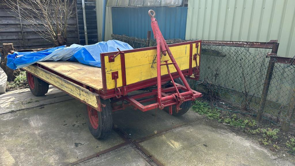 Boeren platte aanhangwagen, een opknapper., 100 liter of meer, Ophalen of Verzenden, Gebruikt, Transportkar