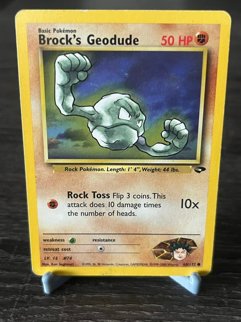 Brock's Geodude(  68/132 Gym Challenge - Poor, Ophalen of Verzenden, Gebruikt, Losse kaart