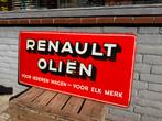 Vintage Emaille Reclamebord Renault Oliën, Ophalen, Reclamebord, Gebruikt, .