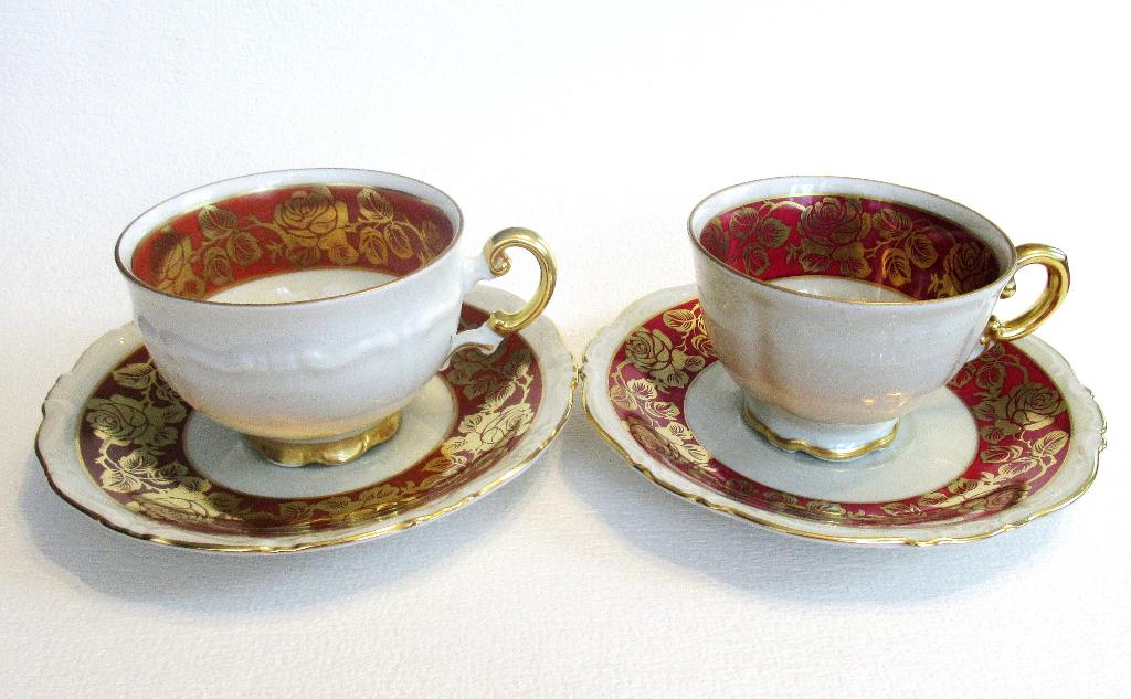 Retro Mitterteich Bavaria Porselein twee koffie setjes '30., Ophalen of Verzenden