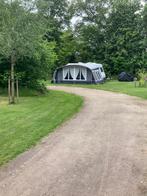 Voortent voor caravan, grijs met witte gordijnen, Ophalen, Zo goed als nieuw, Dorema