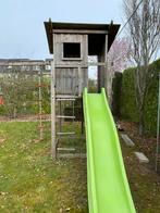 Houten speeltoestel met glijbaan, Ophalen, Gebruikt, Glijbaan