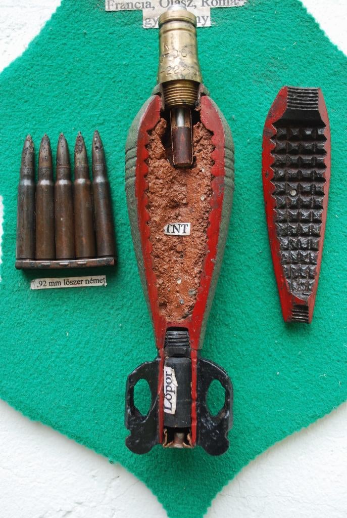 Cut-away Mortier op Wandplaat Militair WW2, Ophalen of Verzenden