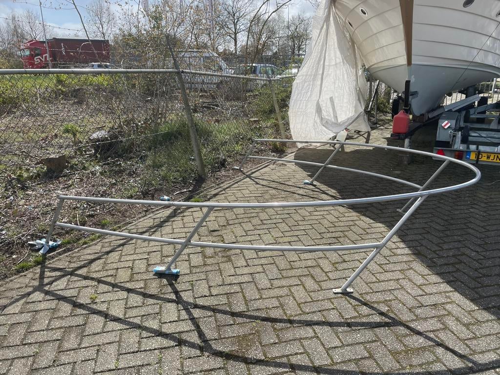Aluminium boegrailing / preekstoel / boeghek / bootrailing, Watersport en Boten, Bootonderdelen, Ophalen, Gebruikt, Dekbeslag