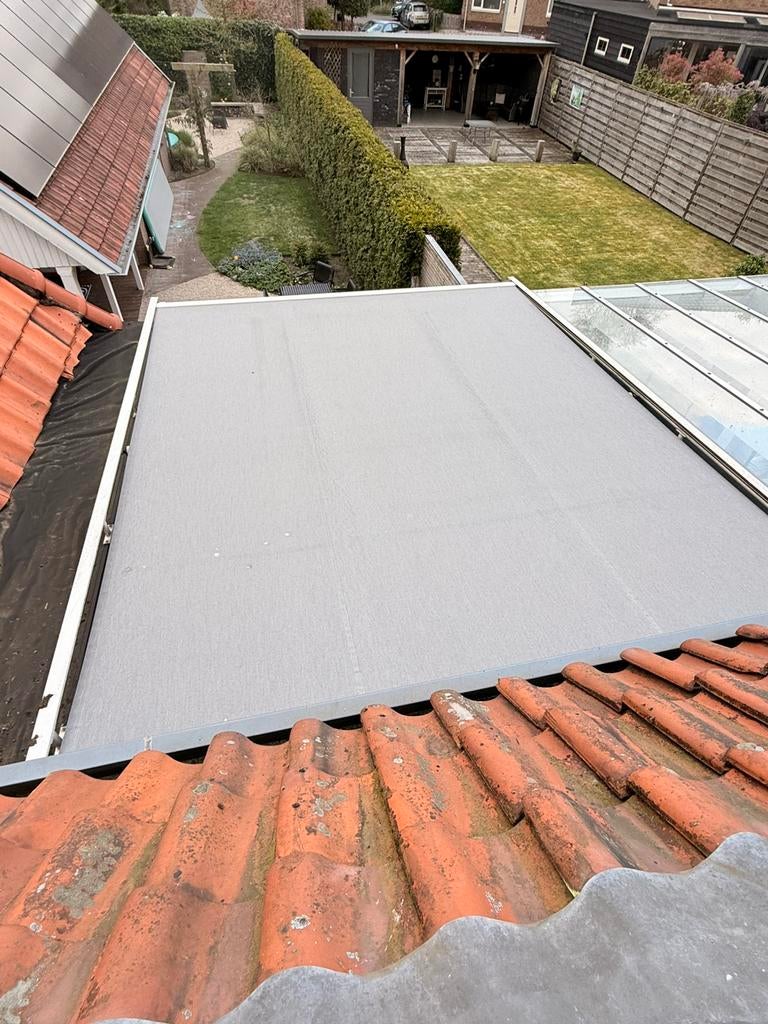 Buitenzonwering Antraciet - Elektrisch - 324x435 cm, Ophalen, Gebruikt, Overige typen, Elektrisch