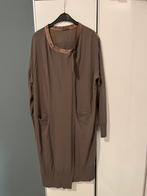 Bijna nieuwe Annette Gortz vest XL taupe met leer, Ophalen of Verzenden, Zo goed als nieuw, Maat 42/44 (L), Bruin