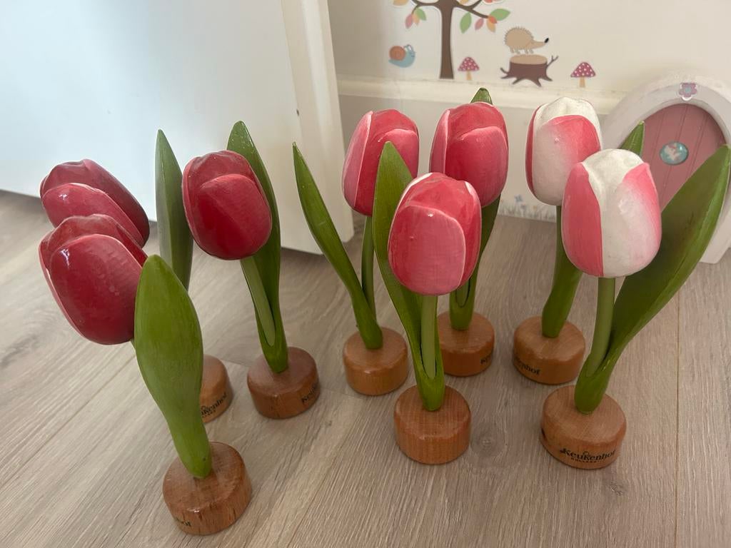 Houten tulpen ter decoratie (Keukenhof), Ophalen of Verzenden, Gebruikt, Meerkleurig, Hout