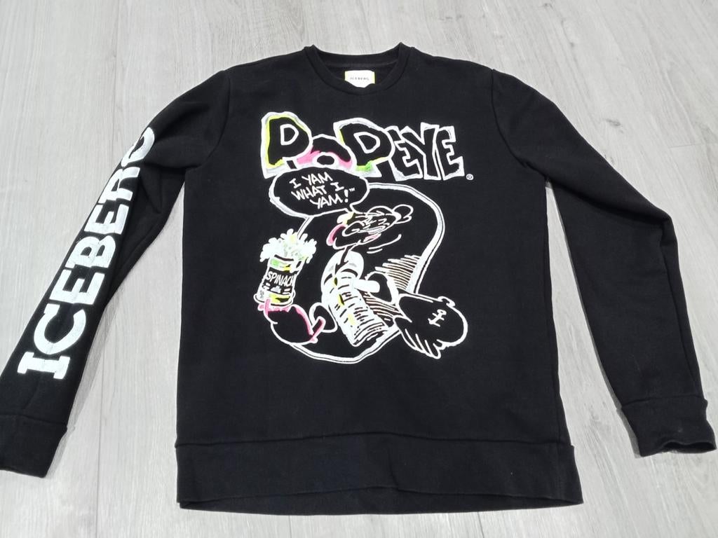 Iceberg popeye trui maat l, Maat 52/54 (L), Zwart, Ophalen of Verzenden, Gedragen