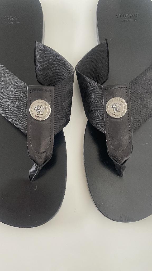 Versace Greca Sandels - Men Schoenen, Sandalen, Zwart, Ophalen of Verzenden, Gedragen