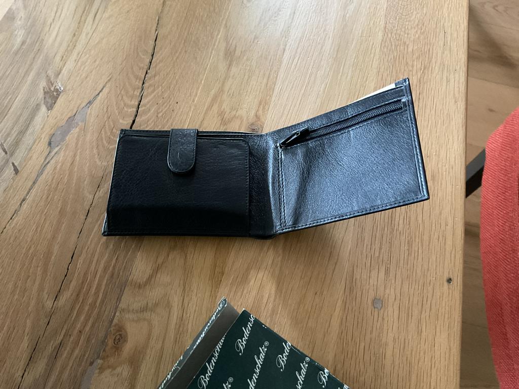 Nieuw Leren Heren portefeuille zwart, Sieraden, Tassen en Uiterlijk, Portemonnees, Ophalen of Verzenden, Nieuw, Zwart