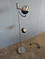 Vintage bollamp chroom/metaal, Huis en Inrichting, Lampen | Vloerlampen, Ophalen, Gebruikt, Metaal, 150 tot 200 cm