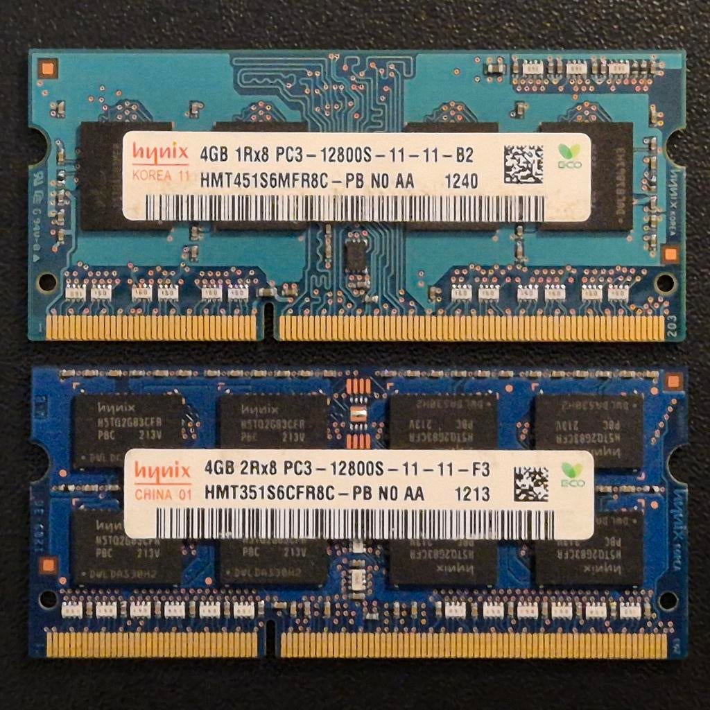 Hynix 8GB (2x4GB) DDR3 PC3 1600MHz - Laptop geheugen, Computers en Software, RAM geheugen, 8 GB, DDR3, Ophalen of Verzenden, Zo goed als nieuw