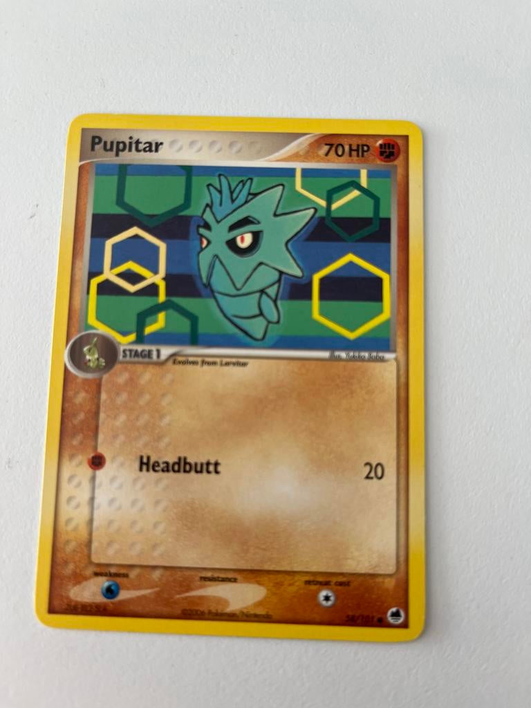 Pupitar Pokémon Kaart 58/101 Dragon Frontiers, Ophalen of Verzenden, Gebruikt, Losse kaart