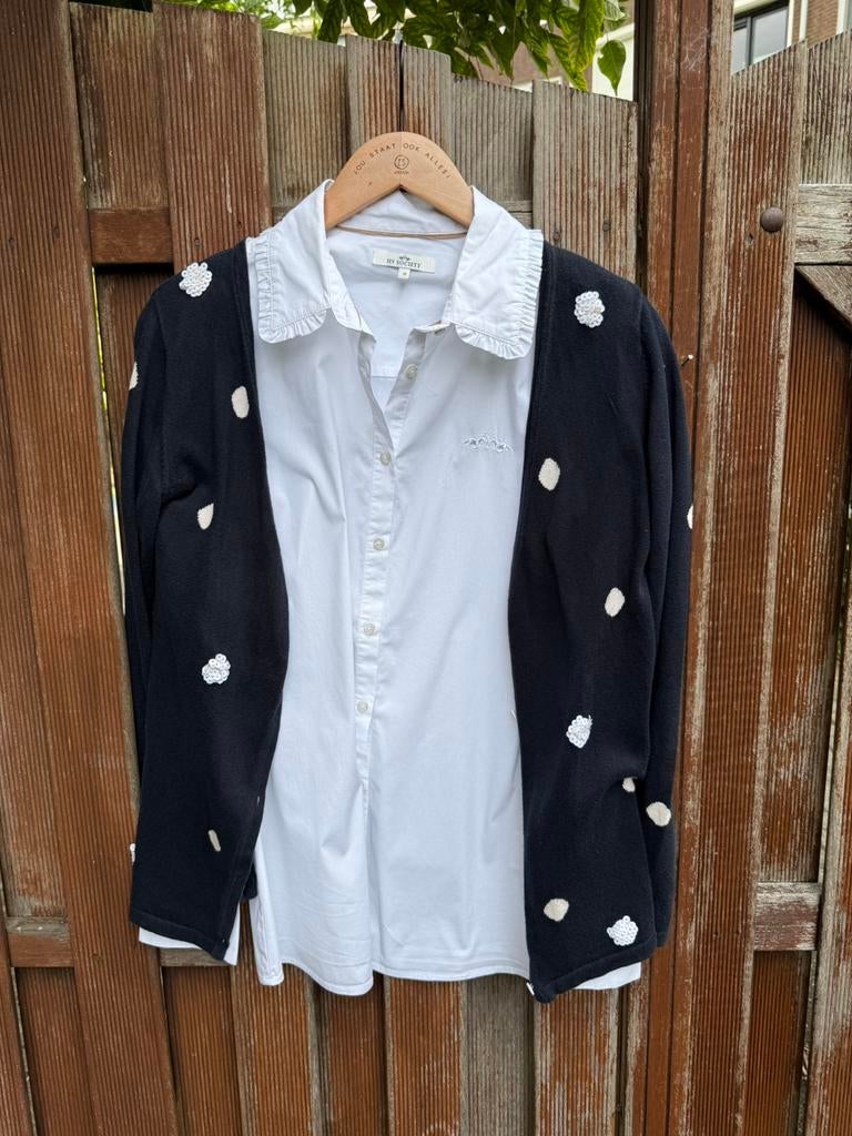 Hv Society vest M blouse 38 izgst, Kleding | Dames, Ophalen, Zo goed als nieuw, Maat 38/40 (M), Wit