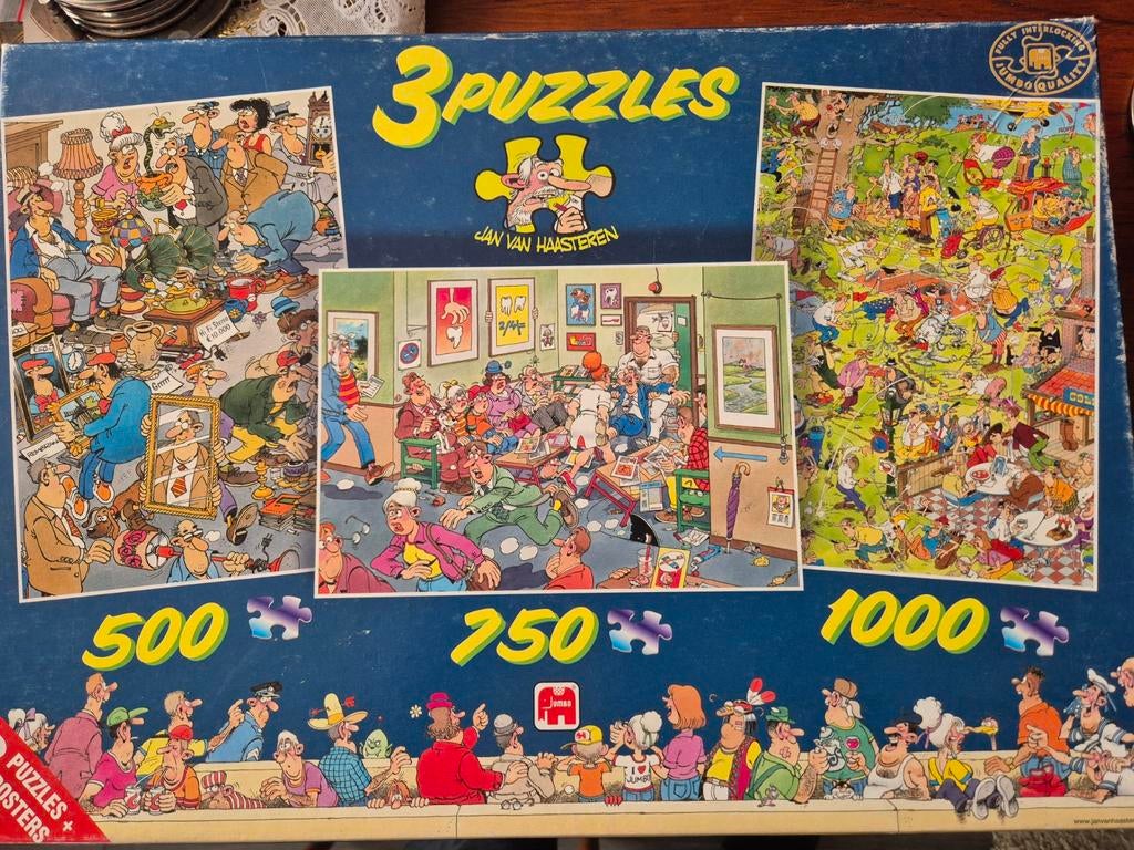 Jan van Haasteren 3 puzzels in 1 doos, Hobby en Vrije tijd, Ophalen of Verzenden