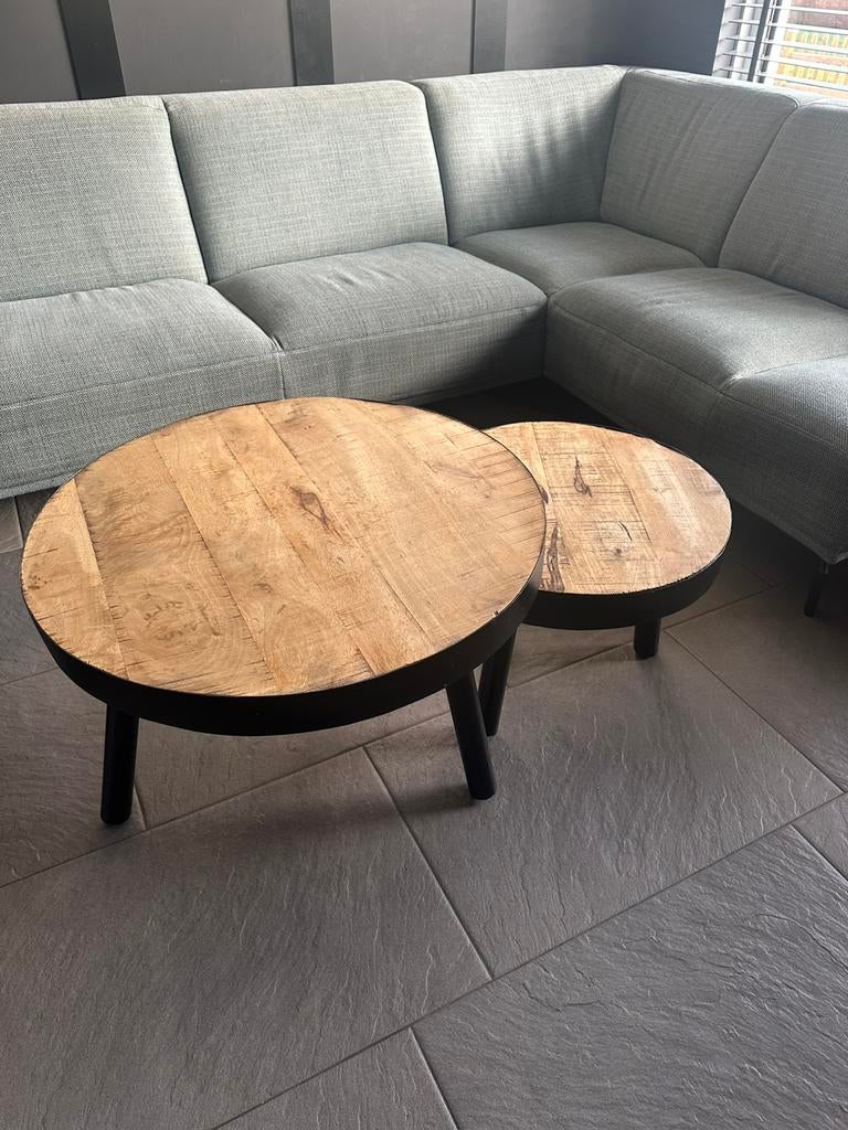 Ronde salontafels, Huis en Inrichting, Tafels | Salontafels, Gebruikt, 50 tot 100 cm, Rond, 50 tot 100 cm