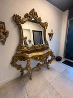 Barok console tafel met spiegel - Goudkleurig kunststof, Ophalen, Kunststof, Gebruikt, Barok goud