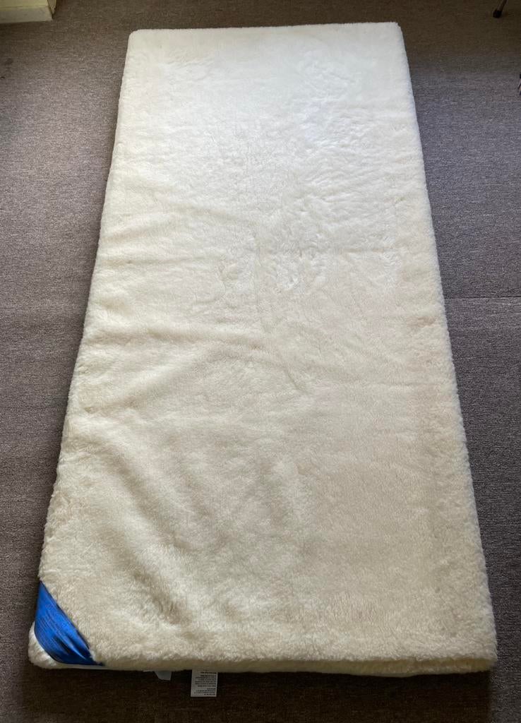 Dikke wollen matrastopper 12 cm van merino/kasjmier190 x92, Ophalen, Gebruikt, Eenpersoons, 80 cm