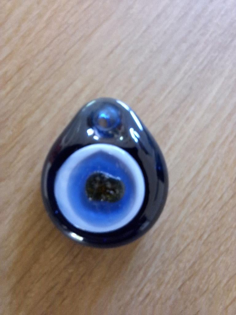 Handgemaakte Oude Turkse Boze Oog Hanger van Glas, Gebruikt, Ophalen of Verzenden, Kruis of Symbool, Glas of Kristal