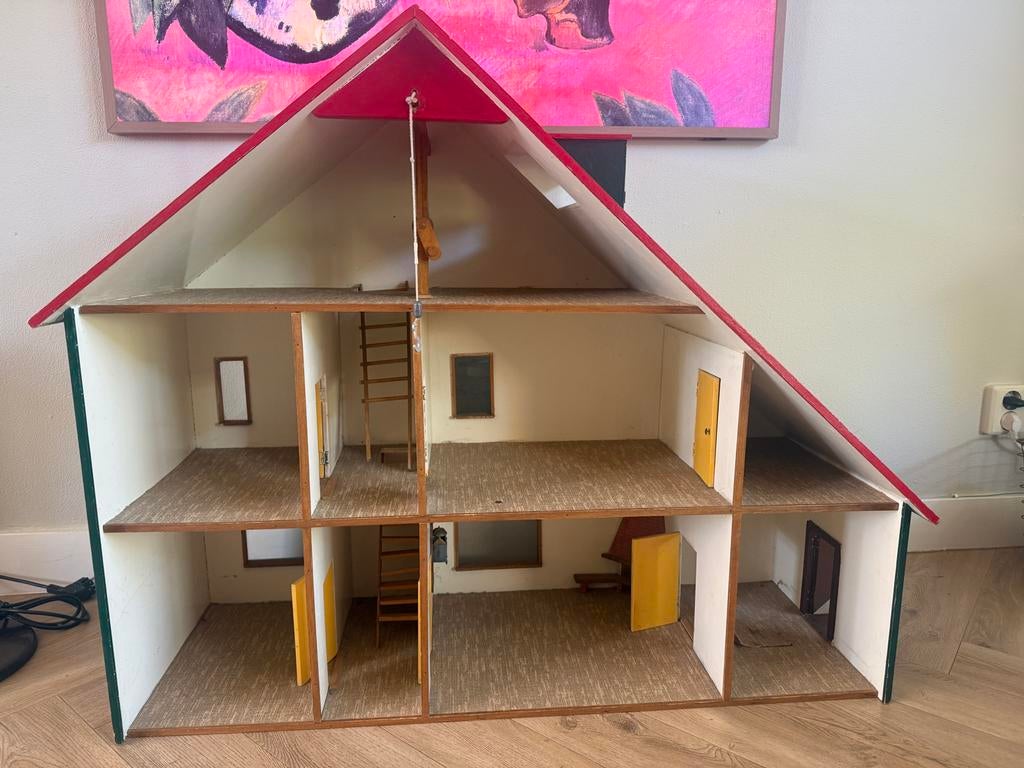 Vintage Houten Poppenhuis, Ophalen, Gebruikt, Poppenhuis