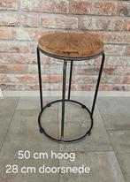 Industriële kruk metaal en hout - 50 cm hoog, Ophalen, Gebruikt, Hout
