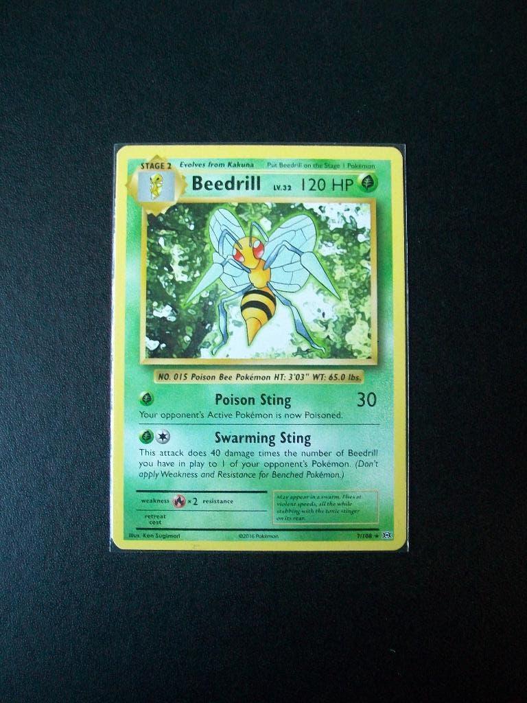 1174. Nieuwe Pokemon Kaart BEEDRILL hp 120 (7/108) 2016, Verzenden, Nieuw, Losse kaart