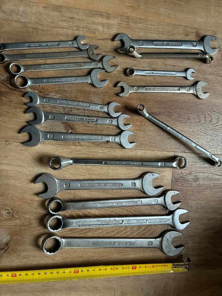 17 stuks elora steek en ringsleutel elora steeksleutel, Ophalen of Verzenden, Zo goed als nieuw