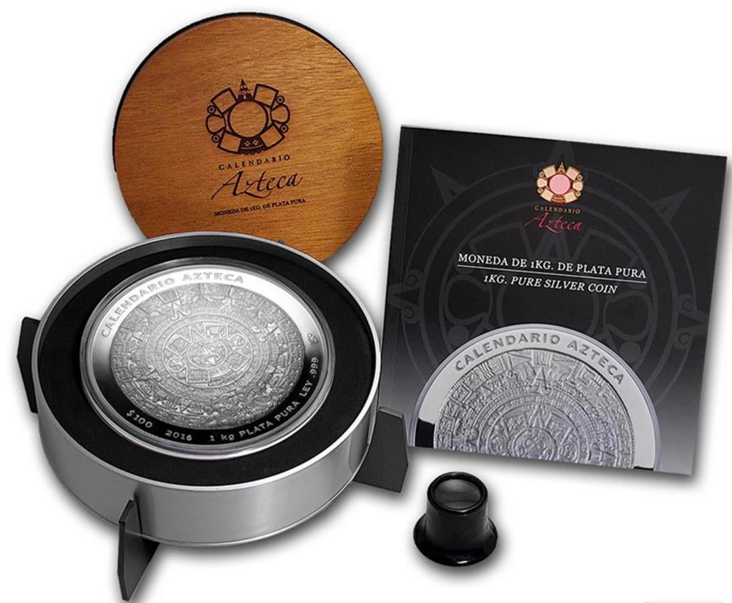 Azteken kalender 1 kilo .999 zilver munt 2013, Ophalen of Verzenden, Zilver