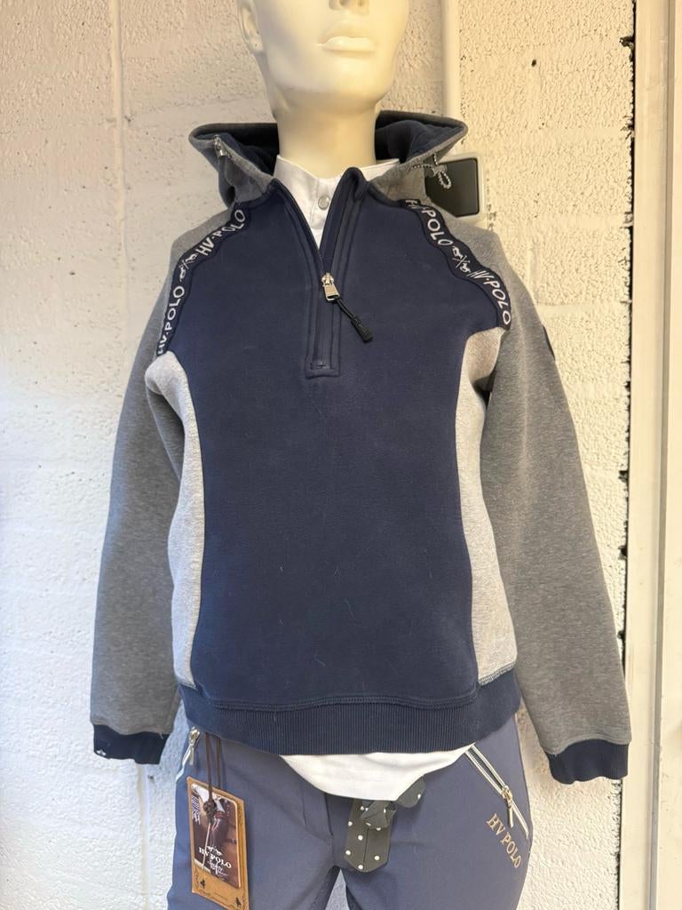 HV Polo trui blauw grijs 36, Dieren en Toebehoren, Paardrijkleding, Ophalen of Verzenden, Zo goed als nieuw, Dressuur, Bovenkleding