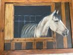 Paard in stal schilderij ., Ophalen of Verzenden