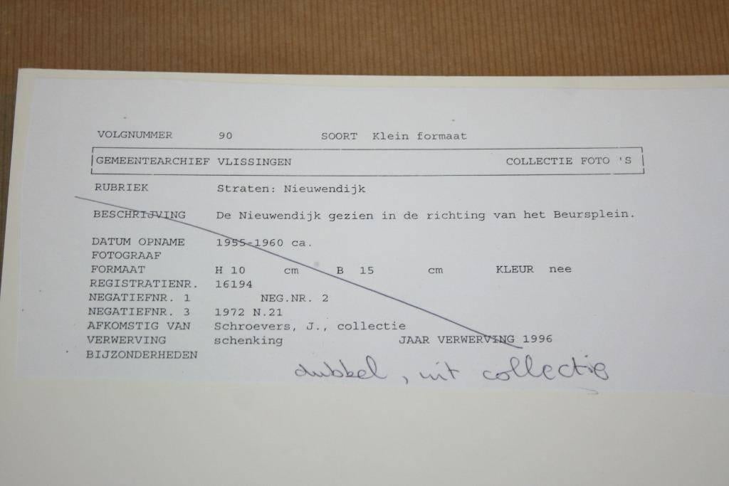 Foto Archief Vlissingen - Straat Nieuwendijk 1955, Ophalen of Verzenden, Gelezen