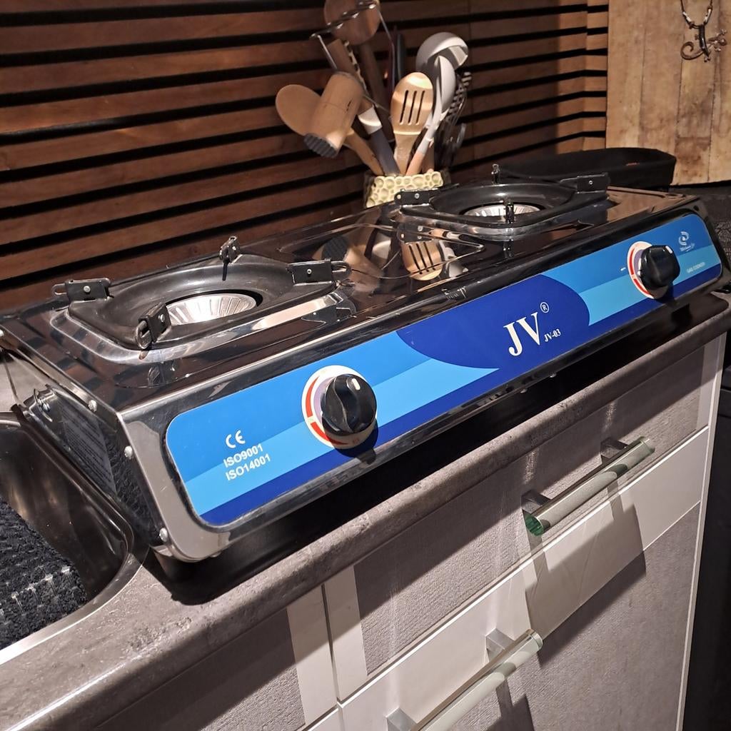 JV Buiten Gastel Gasfornuis - Compact en Draagbaar, Minder dan 85 cm, Gas, Vrijstaand, 4 kookzones