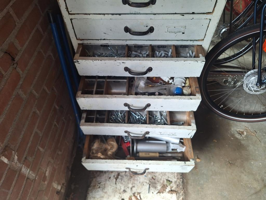 Grote ladenkast met inhoud, Ophalen of Verzenden, Gevuld, Gebruikt