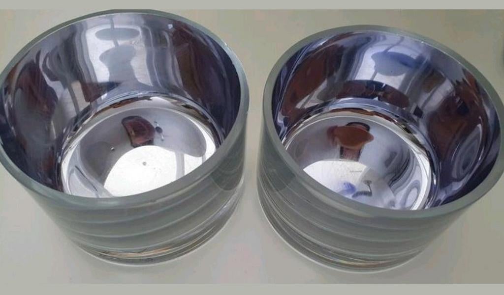 2x Lifestyle theelicht houders zilver, Ophalen of Verzenden, Minder dan 25 cm