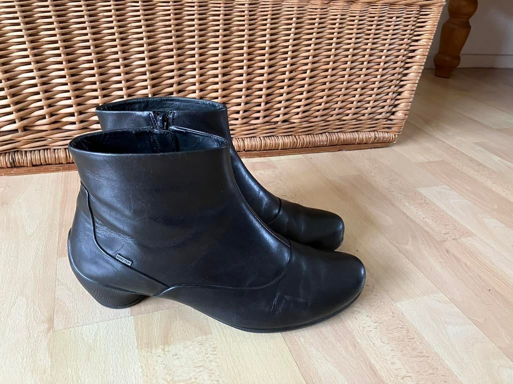 Ecco Gore-tex zwarte leren enkellaarsjes mt 41 izgs, Zwart, Lage of Enkellaarzen, Ophalen of Verzenden, Gedragen