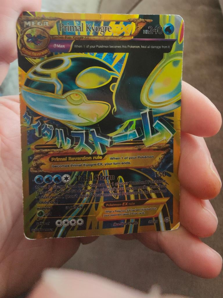 Pokemon kaart Primal kyogre, Ophalen of Verzenden, Gebruikt, Losse kaart, Foil
