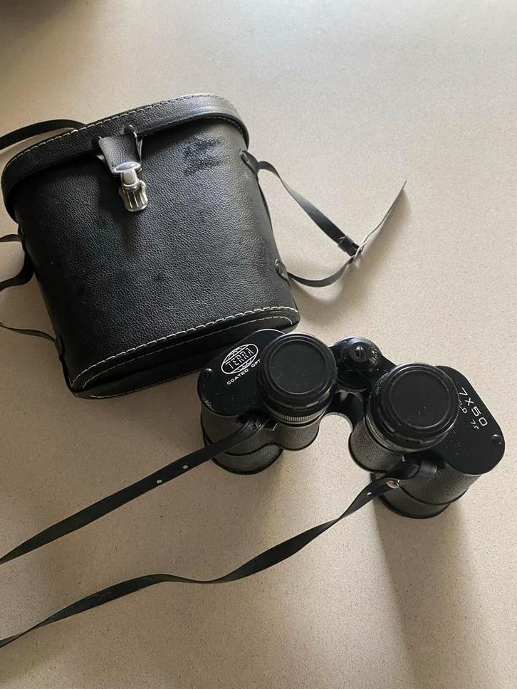 Vintage verrekijker 7x50, Porro-prisma, Audio, Tv en Foto, Optische apparatuur | Verrekijkers, Gebruikt, Porro (met knik), Minder dan 8x